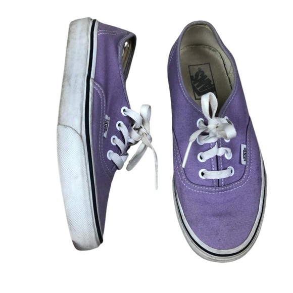 Vans Authentic Low Top Canvas Sneakers Women's Lavender Lace Up Shoes - Picture 9 of 15
